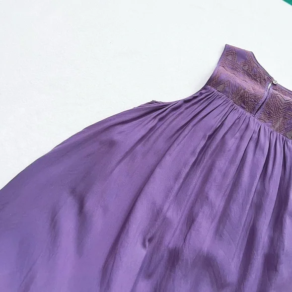 HostPick Aritzia Wilfred Allier Dress Mauvish Purple Sleeveless Mini Flowy Sz XS - Picture 12 of 16